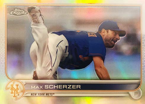 Max Scherzer 2022 Topps Chrome Baseball # 66 New York Mets Base