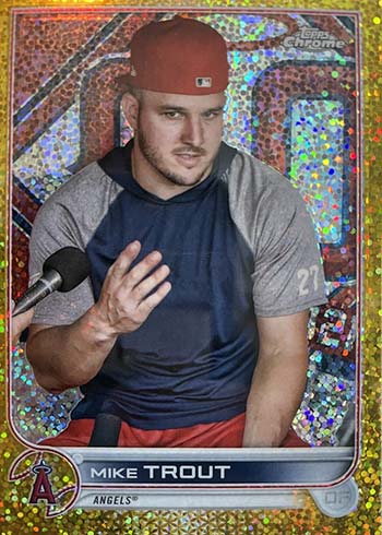 2022 Topps Chrome Baseball Variations Mike Trout Gold Speckle
