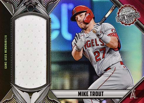2022 Topps Chrome Baseball Club Threads Mike Trout Jersey