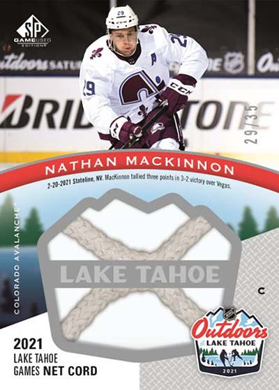 2021-22 SP Game Used Hockey Lake Tahoe Net Cord Nathan MacKinnon