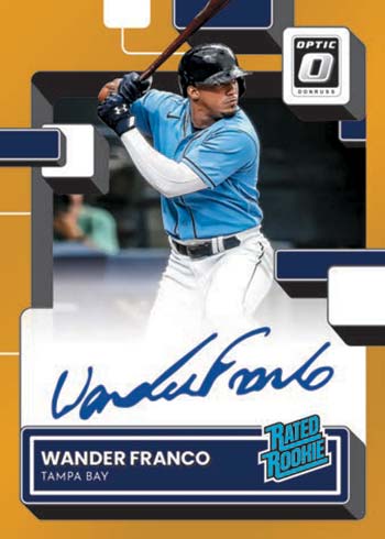 2022 Donruss Optic Baseball Rated Rookie Signatures Gold Prizm Wander Franco