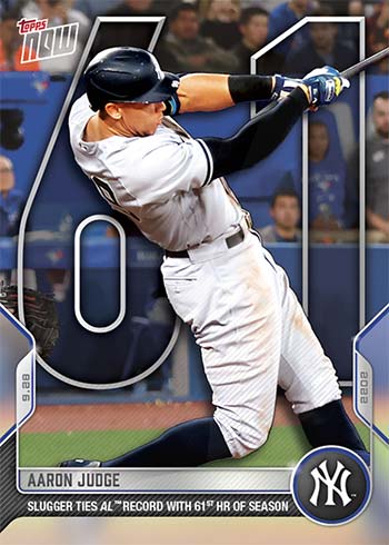 Topps Selling Aaron Judge Baseball Card to Mark 62nd Home Run Record