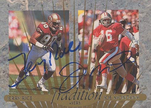 Toys, Joe Montana Jerry Rice Autograph Hof Rookie Card Lot Reprints Mint  Condition