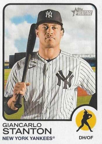 Giancarlo Stanton player used bat patch baseball card (New York Yankees)  2019 Topps Heritage #CCRGS