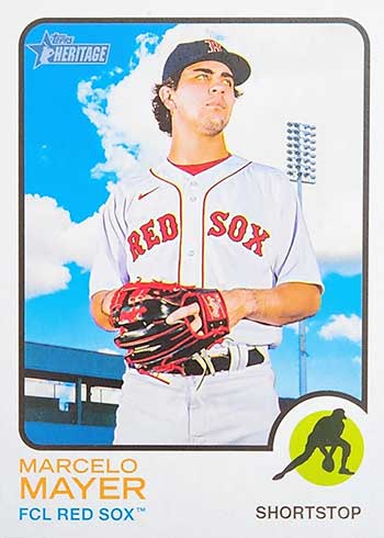 MARCELO MAYER FCL RED SOX 2022 TOPPS HERITAGE MINOR LEAGUE SP CARD #202  BOSTON