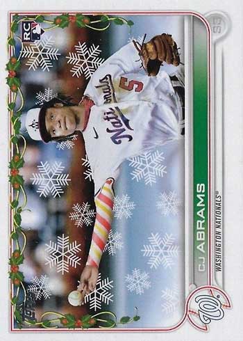 2022 Topps Holiday #HW112 CJ Abrams CANDY CANE SLEEVE SP RC - Nationals