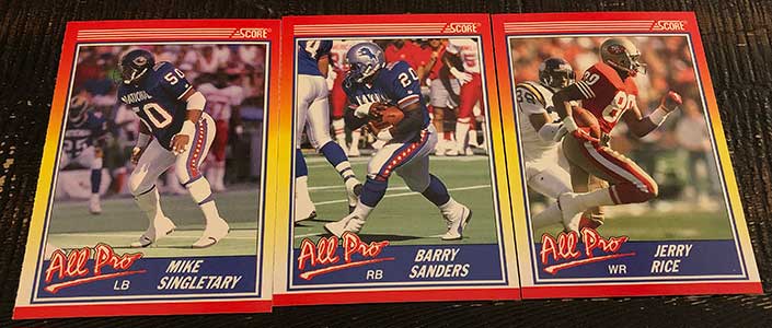 Buzz Break: 1990 Score Series 1 football cards (three packs) / Blowout Buzz