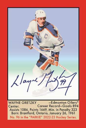 2022-23 Parkhurst Heroes Hockey 51-52 Autographs Red Wayne Gretzky