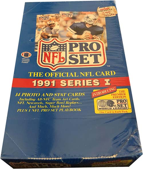 1991 Upper Deck Premiere Edition Football Full Wax Box with (36