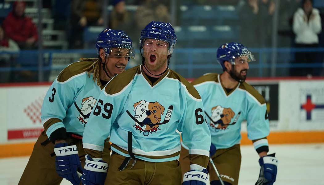 SHORESY Sudbury Blueberry Bulldogs Sky Blue Hockey Jersey. 