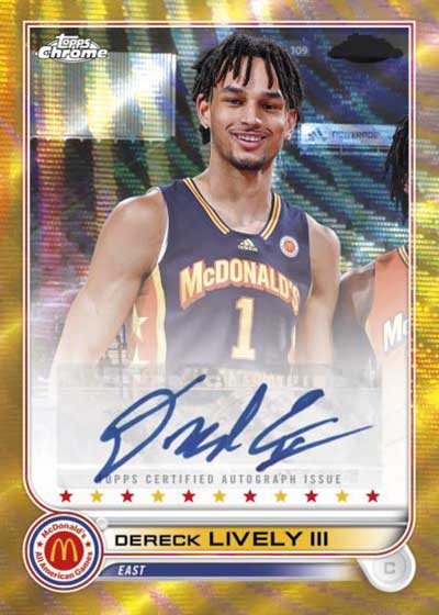 2022 Topps Chrome McDonald's All American Basketball Gold Wave Refractors Dereck Lively III