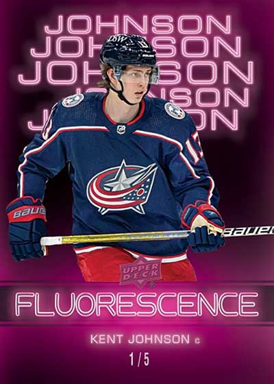 2022-23 Upper Deck Series 2 Hockey Lunch Box Legends Fluorescence Magenta Kent Johnson