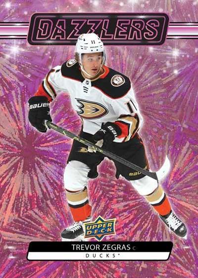 2022-23 Upper Deck Series 1 Hockey Dazzlers Pink Trevor Zegras