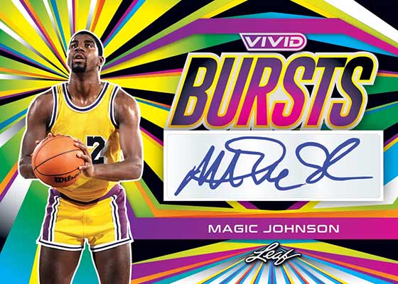 2022-23 Leaf Vivid Basketball Bursts Magic Johnson Autograph