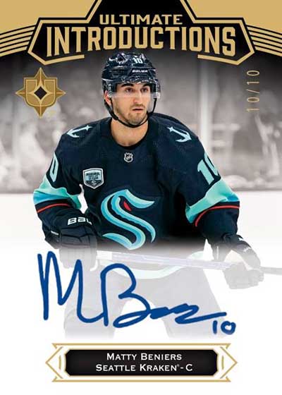2022-23 Upper Deck Ultimate Collection Hockey Ultimate Introductions Autographs Matty Beniers