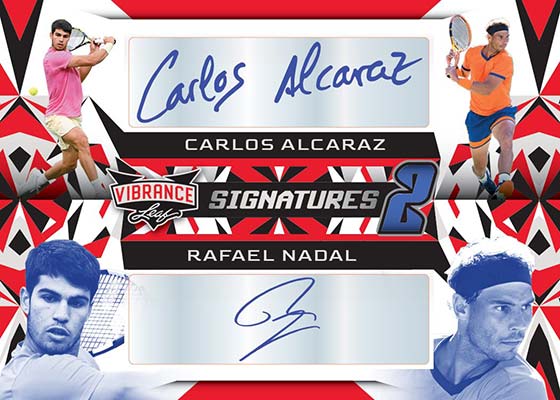 2023 Leaf Vibrance Multi-Sport Signatures 2 Carlos Alcaraz Rafael Nadal