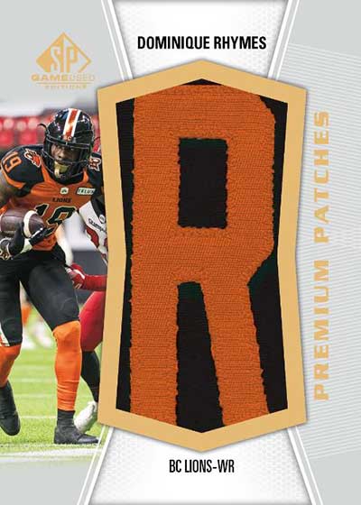 2023 SP Game Used CFL Premium Patches Dominique Rhymes