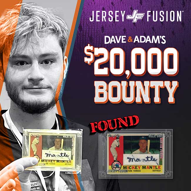 Get that Mickey Mantle master money with $20,000 Jersey Fusion bounty