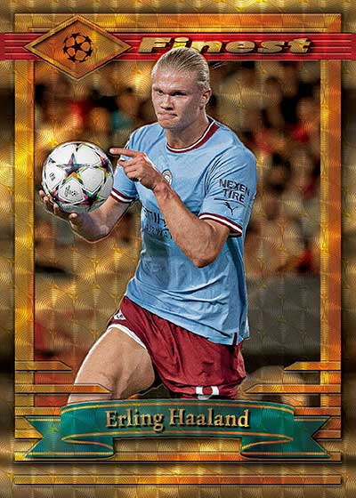 2022-23 Topps Finest Flashbacks UEFA Club Competitions Superfractor Erling Haaland