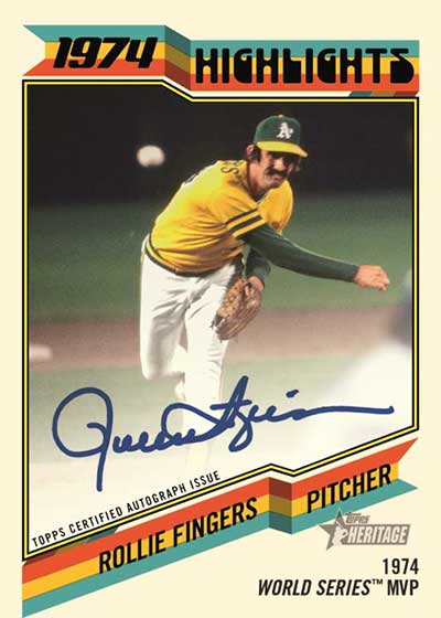 2023 Topps Heritage High Number Baseball 1974 Highlights Autographs Rollie Fingers