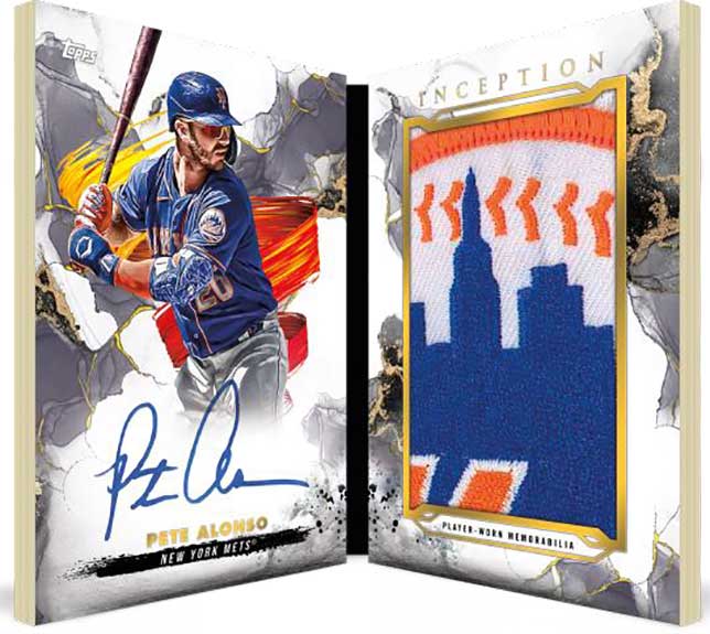 2023 Topps Inception Baseball Team Logo Patch Autograph Book Pete Alonso
