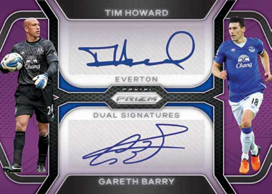 2023-24 Panini Prizm Premier League Dual Autographs Purple Prizms Tim Howard Gareth Barry