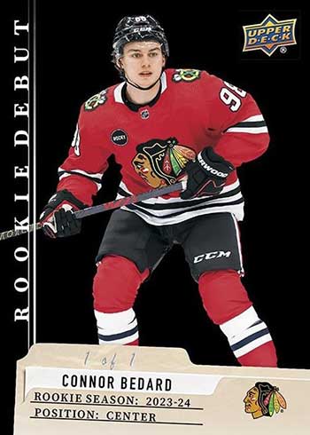 2023-24 Upper Deck Rookie Debut Hockey Black Connor Bedard