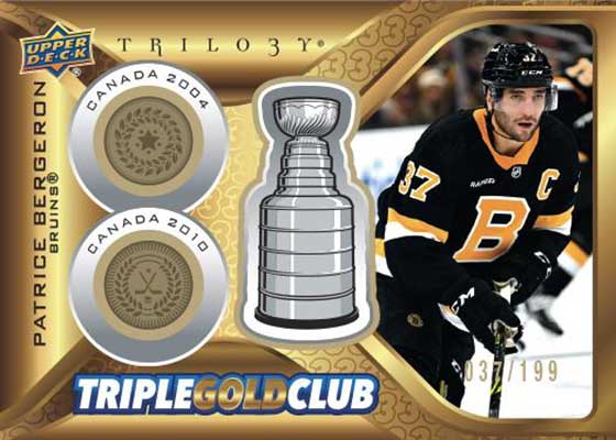 2023-24 Upper Deck Trilogy Hockey Triple Gold Club Patrice Bergeron