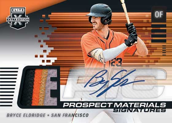 2023 Elite Extra Edition Baseball Epic Prospect Materials Signatures Bryce Eldridge