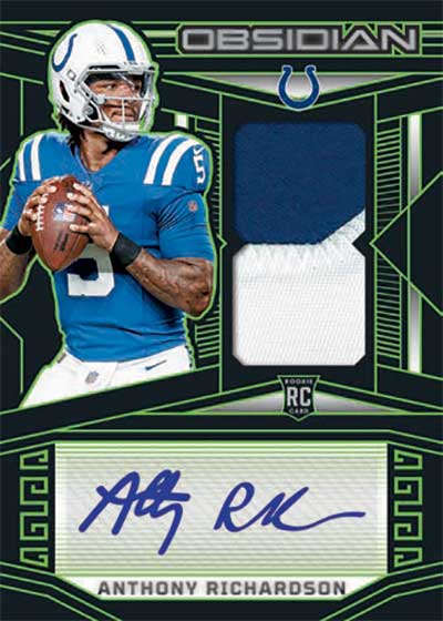 2023 Panini Obsidian Football Rookie Jersey Autographs Electric Etch Green Anthony Richardson