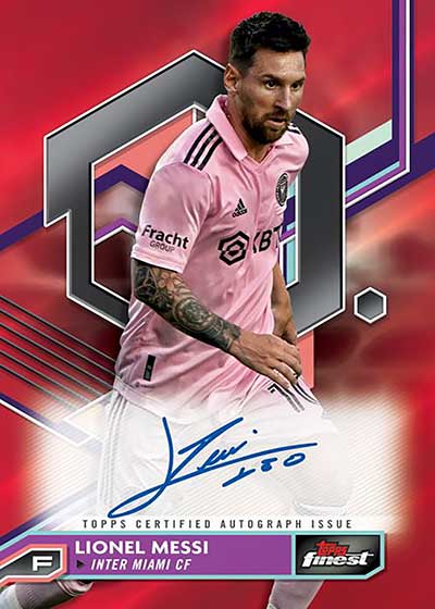 2023 Topps Finest MLS Base Autographs Red Refractors Lionel Messi