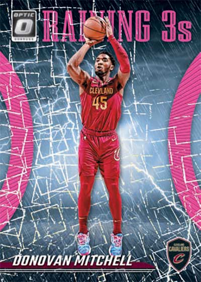 2023-24 Donruss Optic Basketball Raining 3s Pink Velocity Donovan Mitchell