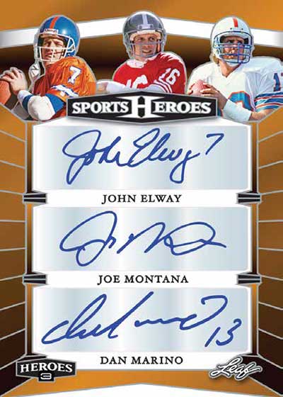 2024 Leaf Sports Heroes Heroes 3 John Elway Joe Montana Dan Marino
