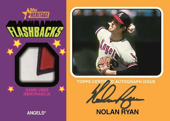 2024 Topps Heritage Baseball Flashbacks Autograph Relics Nolan Ryan