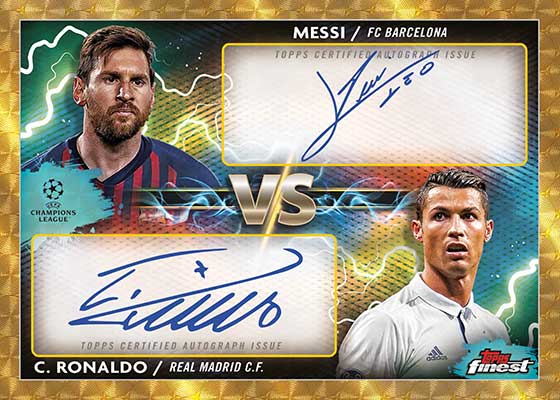 2023-24 Topps Finest UEFA Club Competitions Finest Rivals Dual Autographs Superfractors Lionel Messi Cristiano Ronaldo