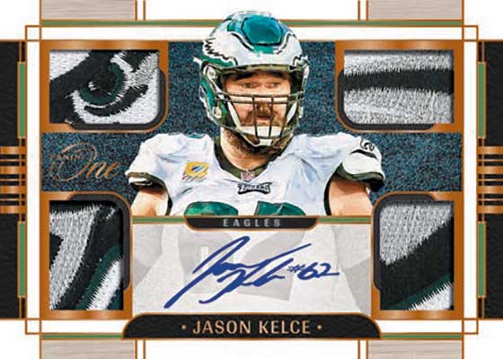 2023 Panini One Football Quad Patch Autographs Jason Kelce