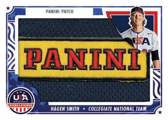 2024 Panini Stars & Stripes USA Baseball Jumbo Patch Panini Logo Hagen Smith