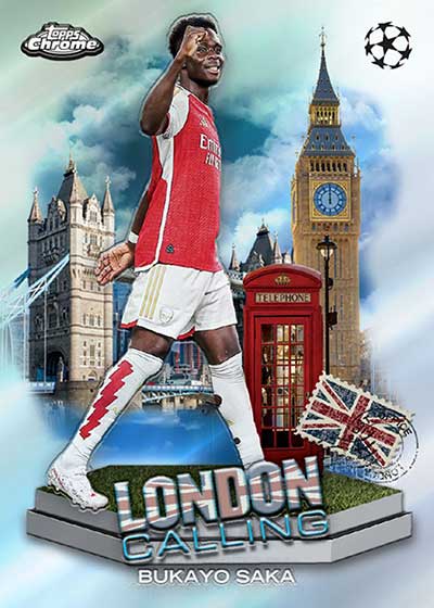 2023-24 Topps Chrome UEFA Club Competitions London Calling Bukayo Saka