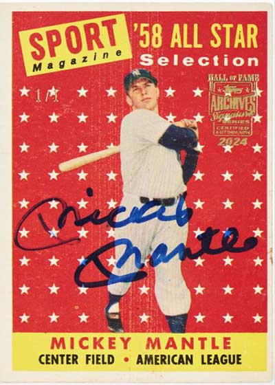2024 Topps Archives Signature Series Baseball - Retired Player Edition Mickey Mantle