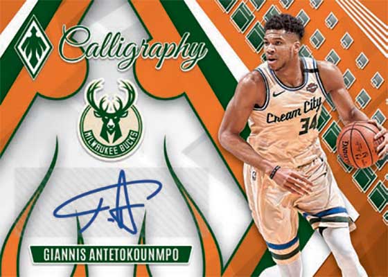 2023-24 Panini Phoenix Basketball Calligraphy Orange Giannis Antetokounmpo