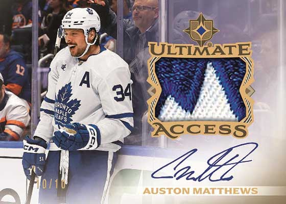 2023-24 Upper Deck Ultimate Collection Hockey Ultimate Access Auto Patch Auston Matthews