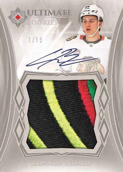 2023-24 Upper Deck Ultimate Collection Hockey Ultimate Rookies Autograph Jumbo Patch Connor Bedard