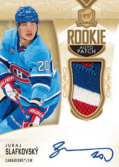 2022-23 Upper Deck The Cup Hockey Rookie Patch Autographs Gold Foil Juraj Slafkovsky