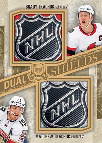 2022-23 Upper Deck The Cup Hockey Dual Shields Brady Tkachuk Matthew Tkachuk