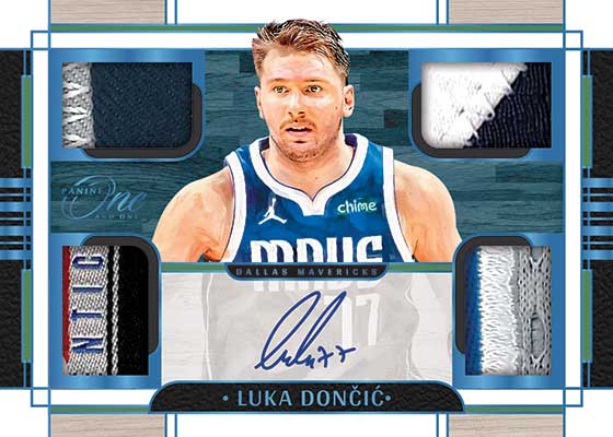 2023-24 Panini One and One Basketball Quad Patch Autographs Luka Doncic