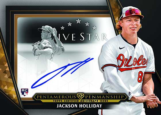 2024 Topps Five Star Baseball Pentamerous Penmanship Jackson Holliday