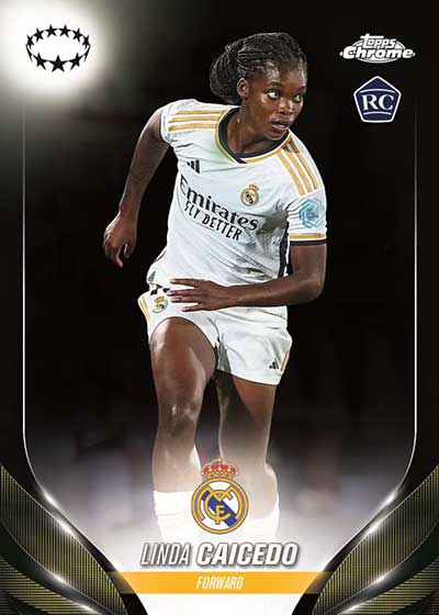 2023-24 Topps Chrome UEFA Women's Champions League Black Refractors Linda Caicedo