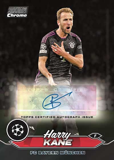 2023-24 Topps Stadium Club Chrome UEFA Champions League Base Autographs Black Refractors Harry Kane