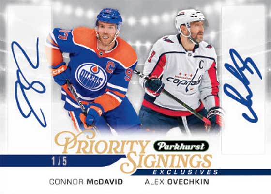 2024 Upper Deck Fall Expo Priority Signings Exclusives Dual Connor McDavid Alex Ovechkin