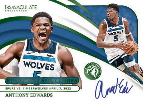 2023-24 Panini Immaculate Basketball Statement Signatures Anthony Edwards